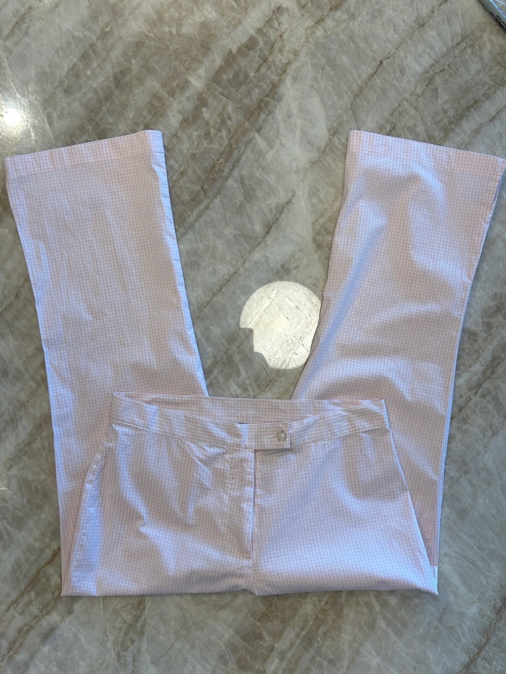 Vintage Pink Gingham Cropped Pants Beechers Brook S Cotton EUC - Picture 7 of 7